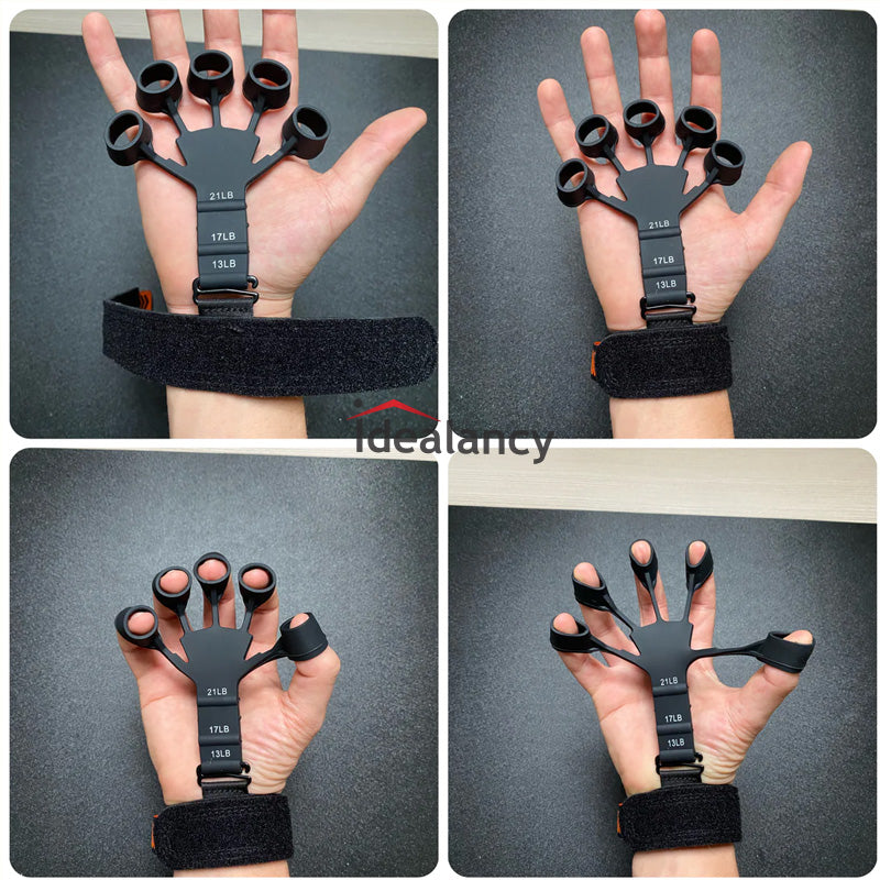 Silicone Hand Grip Device Finger Exerciser Strengthener Stretcher