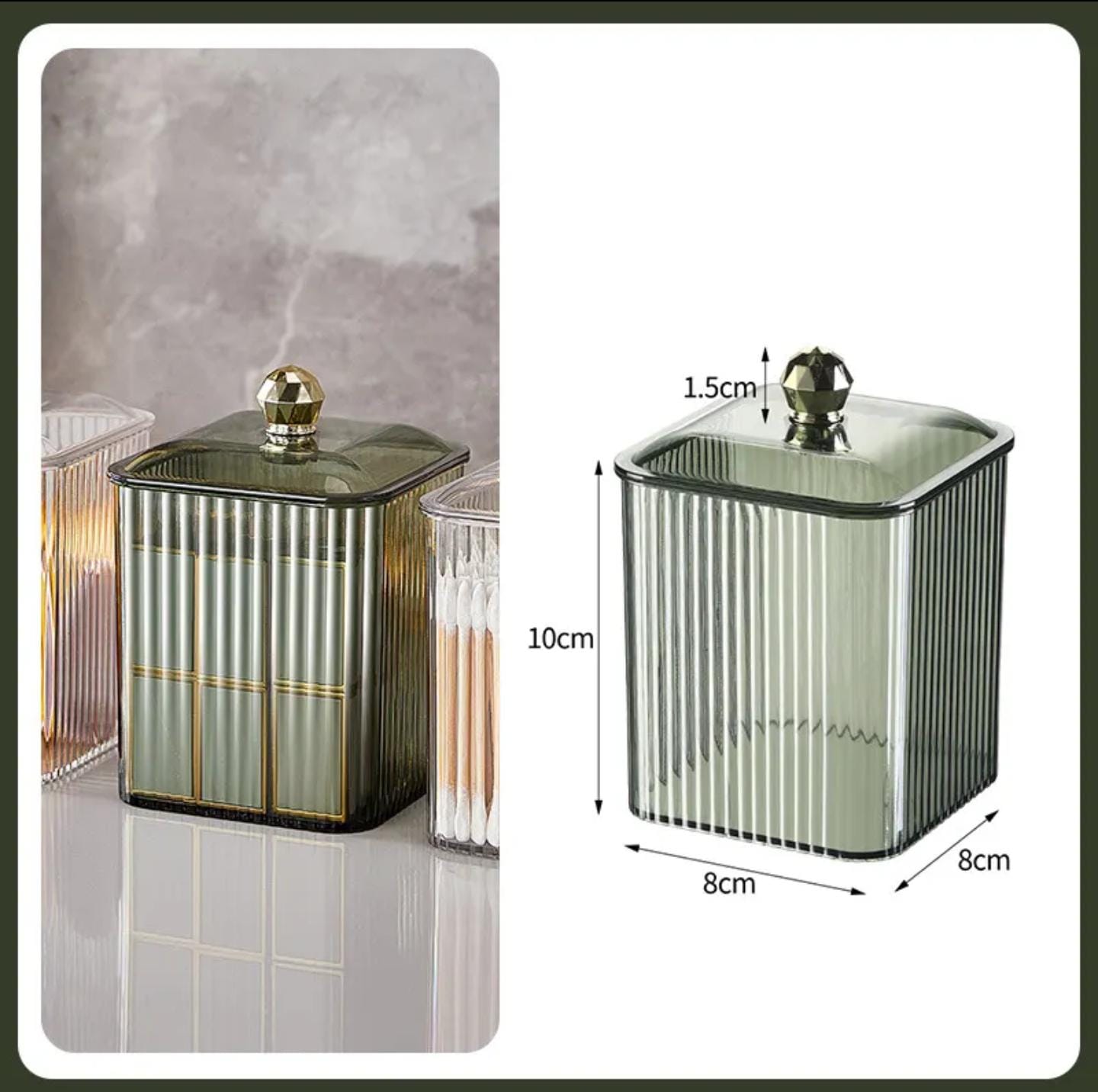 Luxury Transparent Lipstick Makeup Cotton Swabs Holder
