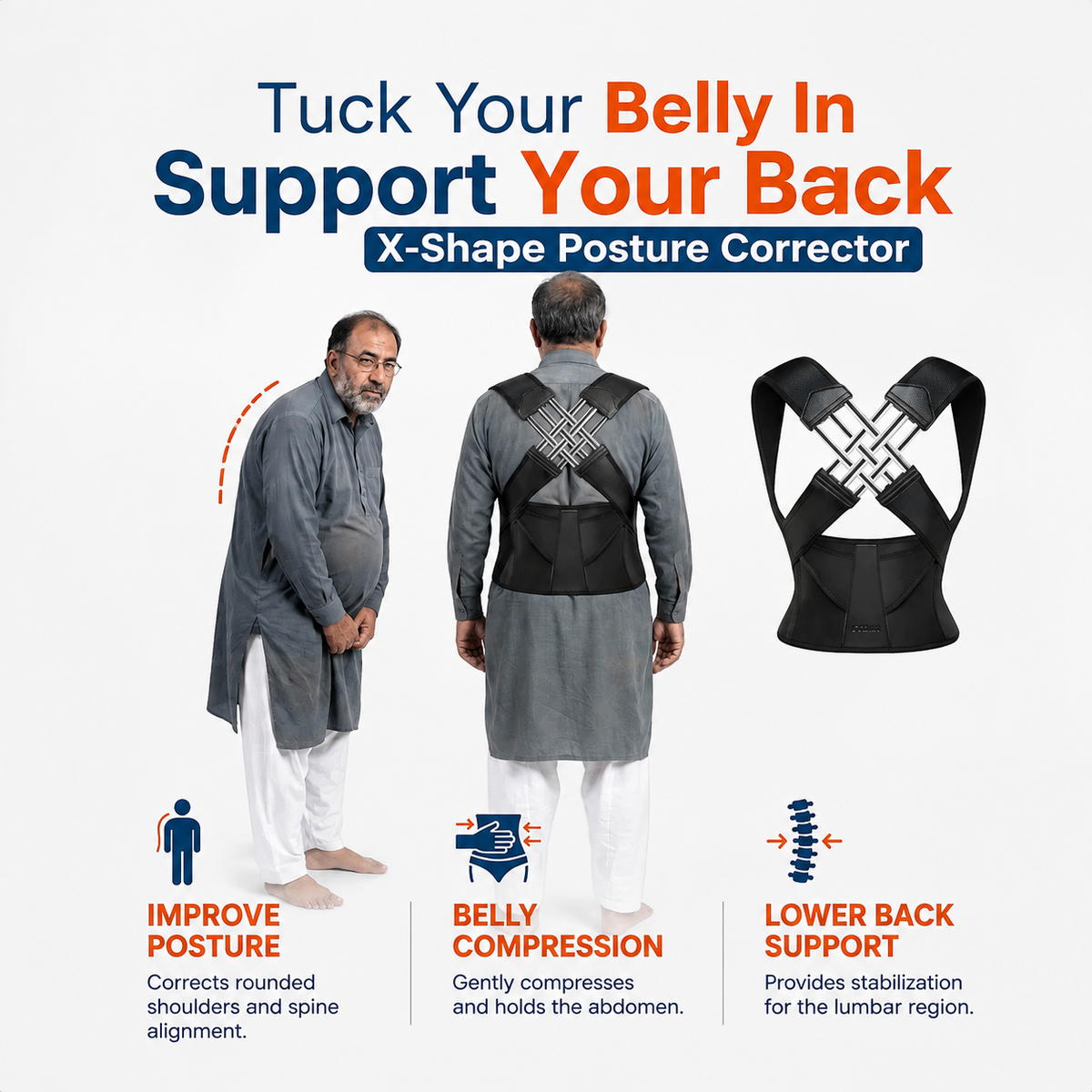 Adjustable Posture Corrector Back Support belt