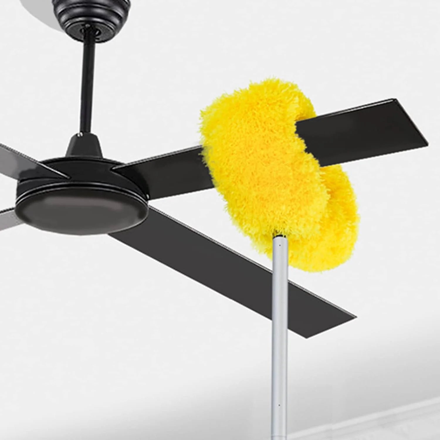 Fan Duster with Stainless Steel Handle – Extendable Microfiber Ceiling & Fan Cleaning Brush