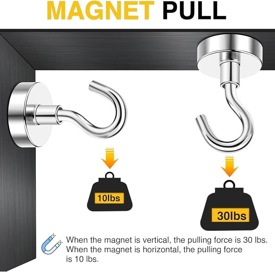 Punch Free Magnetic Hook (Pack of 2)