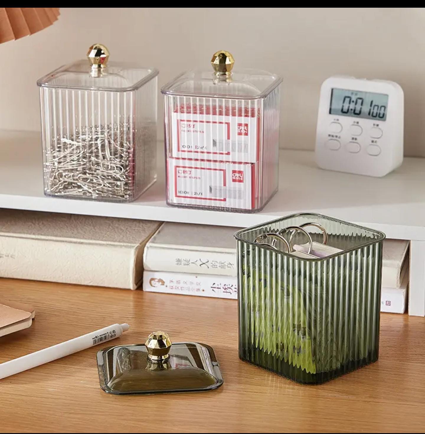 Luxury Transparent Lipstick Makeup Cotton Swabs Holder
