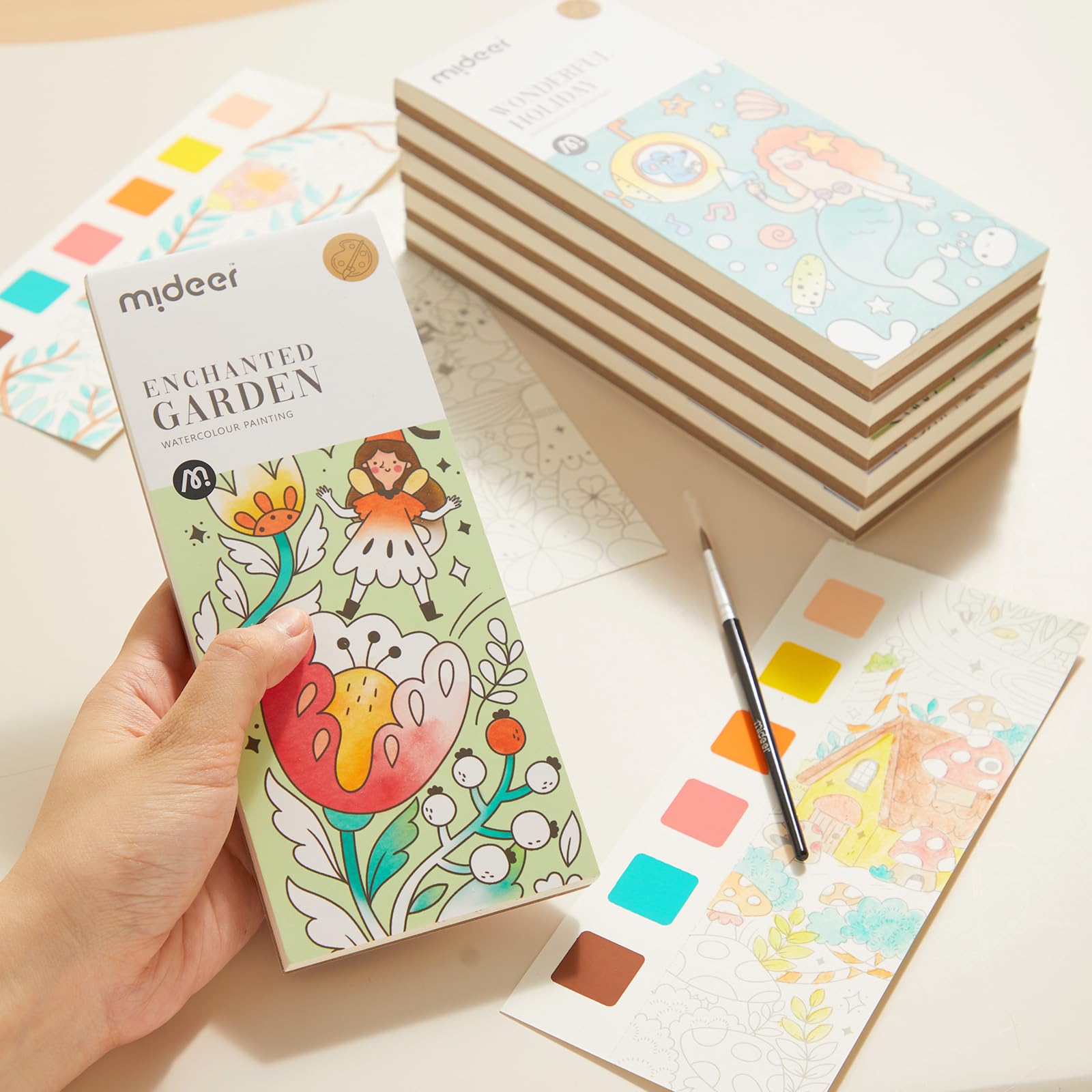 Water Colour Book 7 Pages With Brush