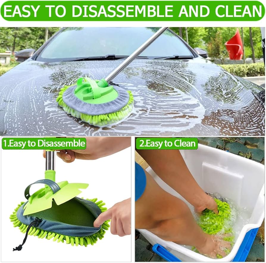 360° Microfiber Car Wash Mop with Extendable Handle