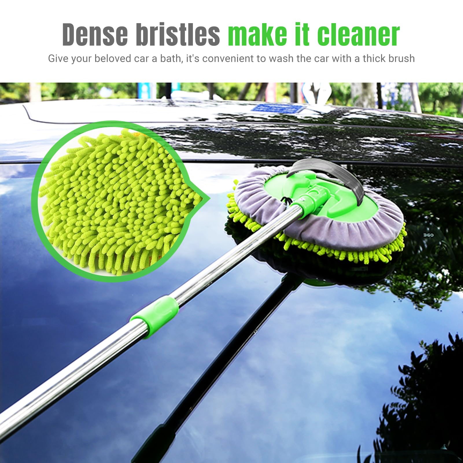 360° Microfiber Car Wash Mop with Extendable Handle