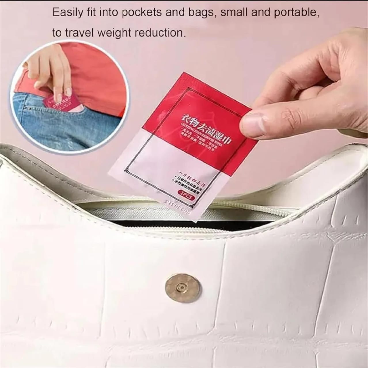Portable Stain Remover Wipes  (Pack Of 20 Pieces Pouch)