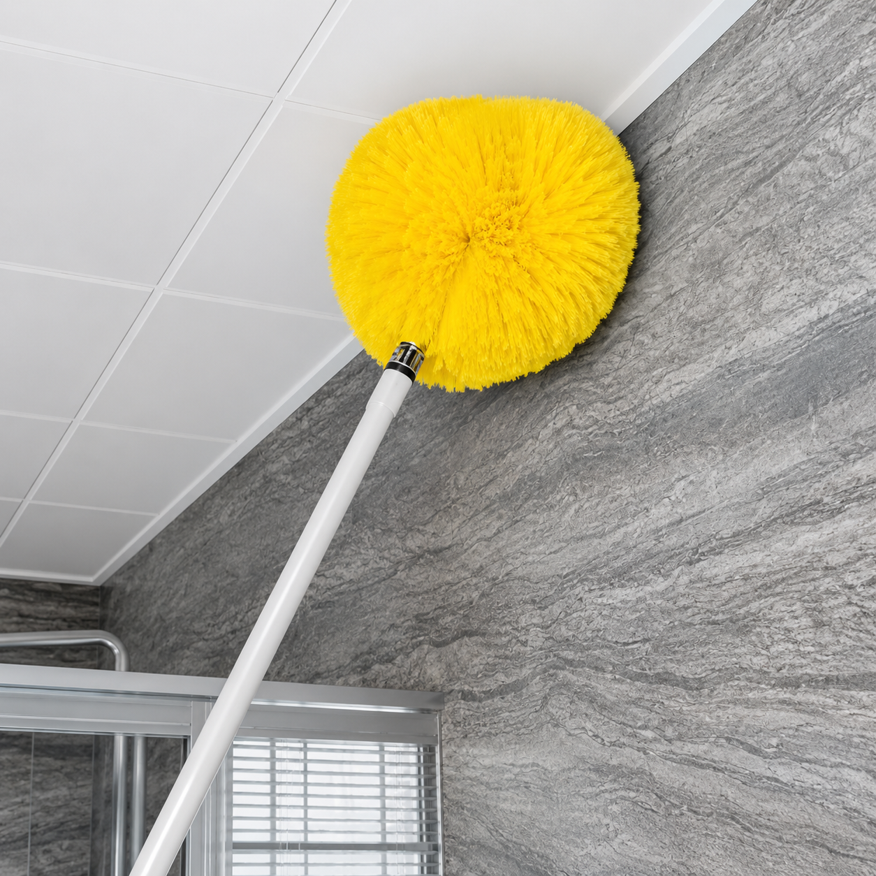 Fan Duster with Stainless Steel Handle – Extendable Microfiber Ceiling & Fan Cleaning Brush