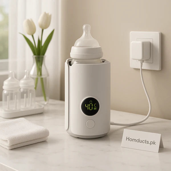 Smart Baby Milk Heater with Digital Temperature Display – Portable Bottle Warmer