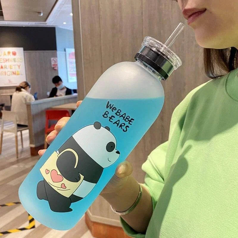 1000ml We Bare Bear Water Bottle (Double Cap)