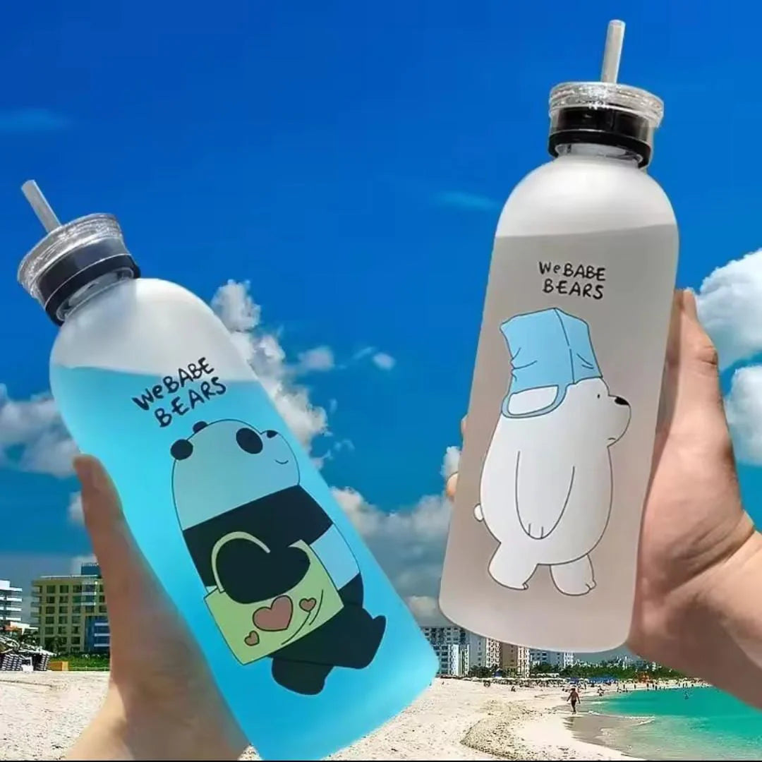 1000ml We Bare Bear Water Bottle (Double Cap)