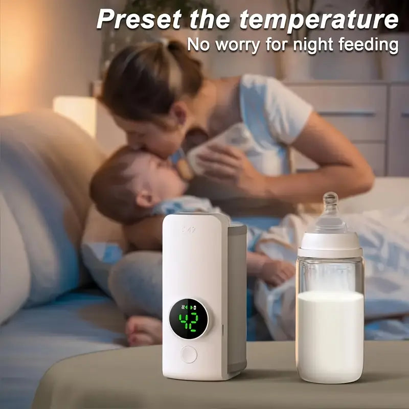 Smart Baby Milk Heater with Digital Temperature Display – Portable Bottle Warmer