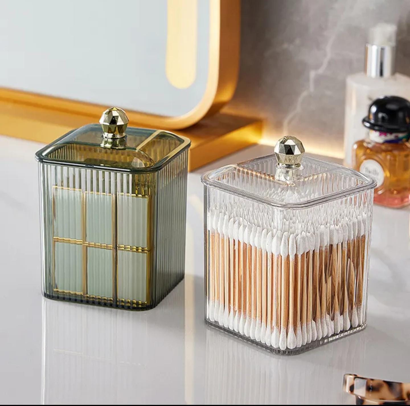 Luxury Transparent Lipstick Makeup Cotton Swabs Holder