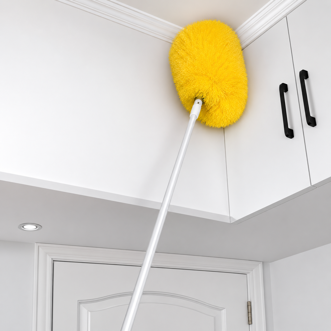 Fan Duster with Stainless Steel Handle – Extendable Microfiber Ceiling & Fan Cleaning Brush