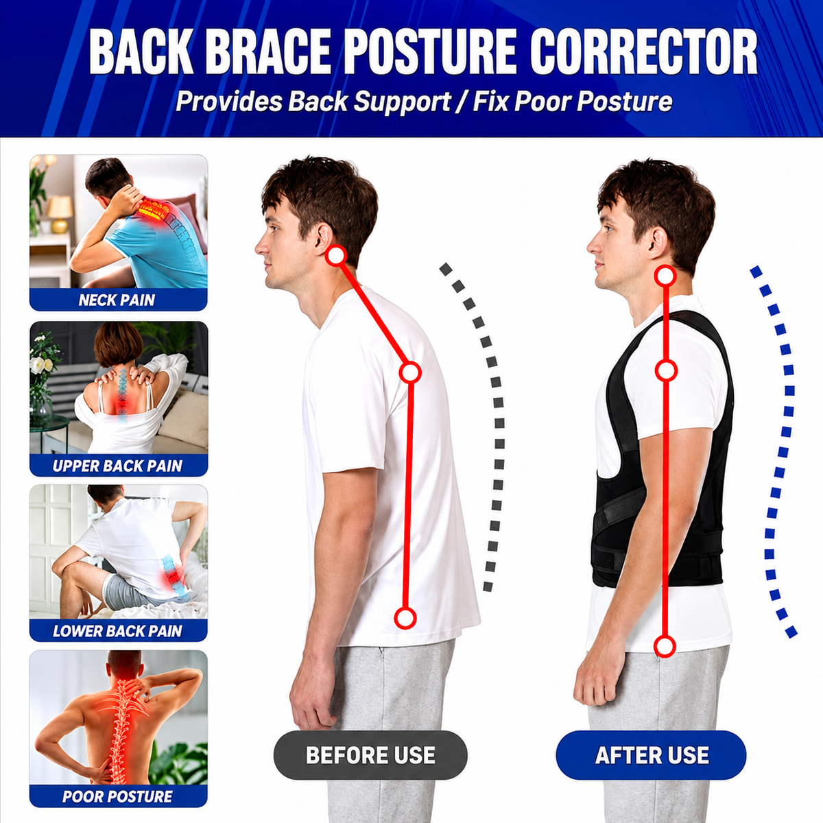 Adjustable Posture Corrector Back Support belt