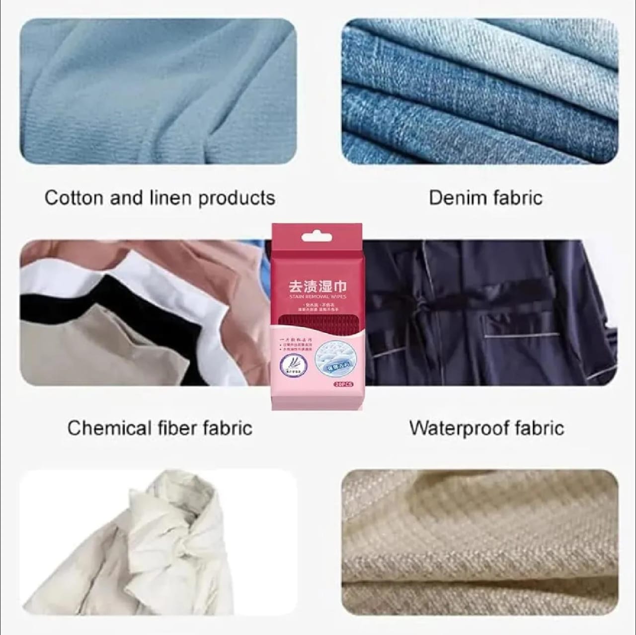 Portable Stain Remover Wipes  (Pack Of 20 Pieces Pouch)