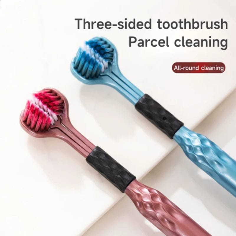 Triple Sided Toothbrush Triple Head Wrap Household Soft Bristles Cleaning Daily Sensory Toothbrush