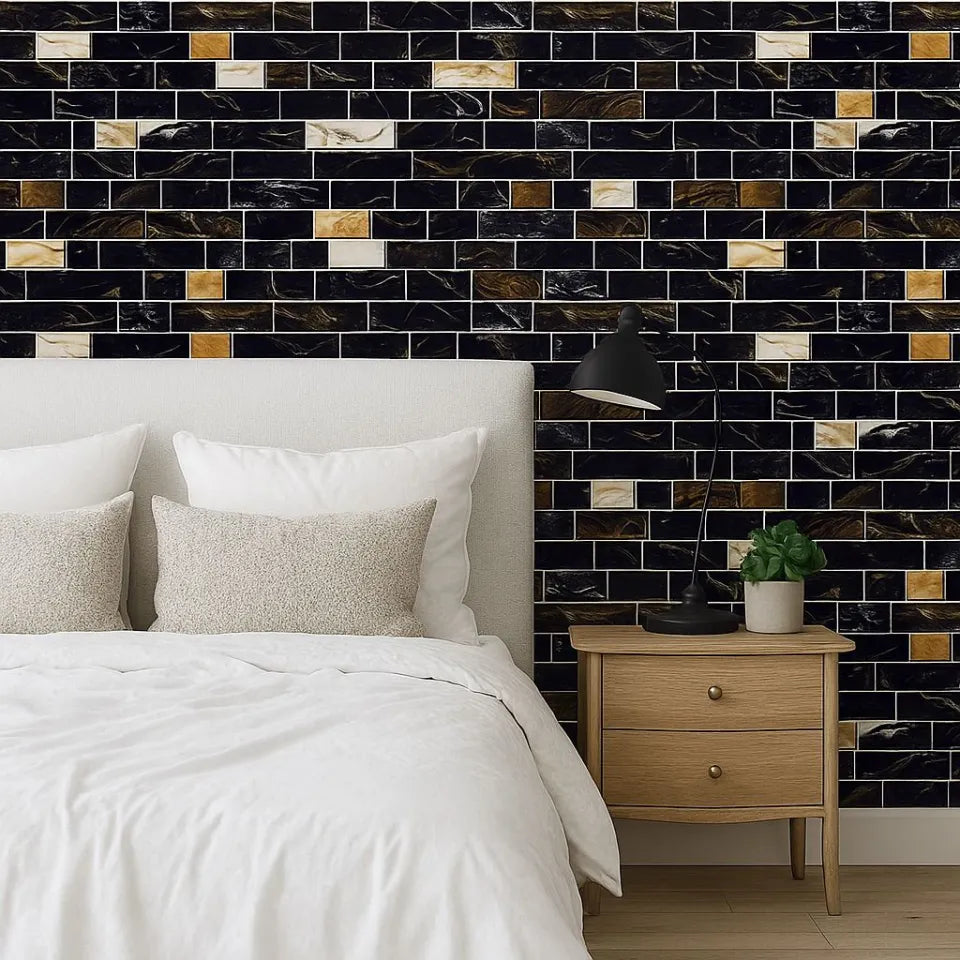 Pack of 24 Pcs Colorful Self-Adhesive Mosaic Tile Stickers (7.5 x 4.5 Inch)