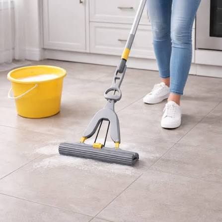 Double Squeeze Floor Sponge Mop – Hands-Free Lazy Cleaning Mop with Super Absorbent Sponge