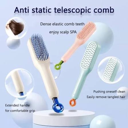 Telescopic Self Cleaning Hair Brush