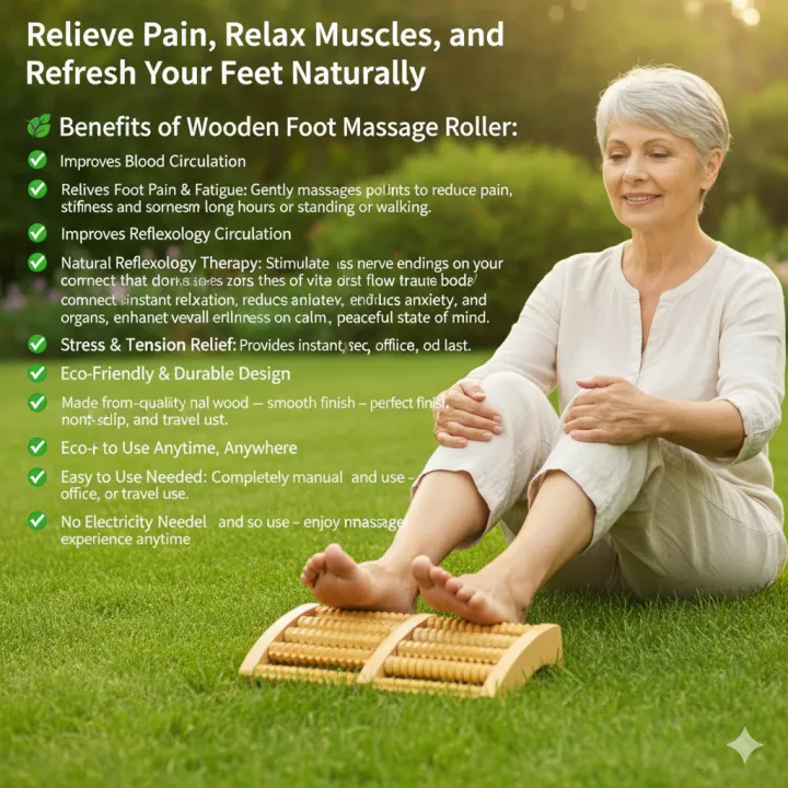Foot Massage Wooden Roller Massager