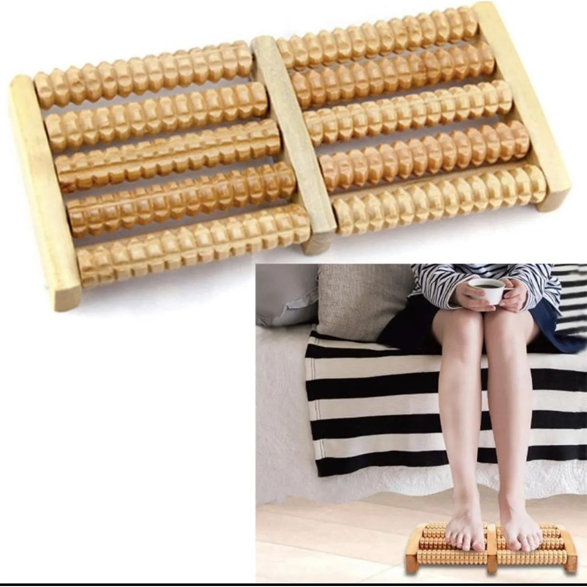 Foot Massage Wooden Roller Massager