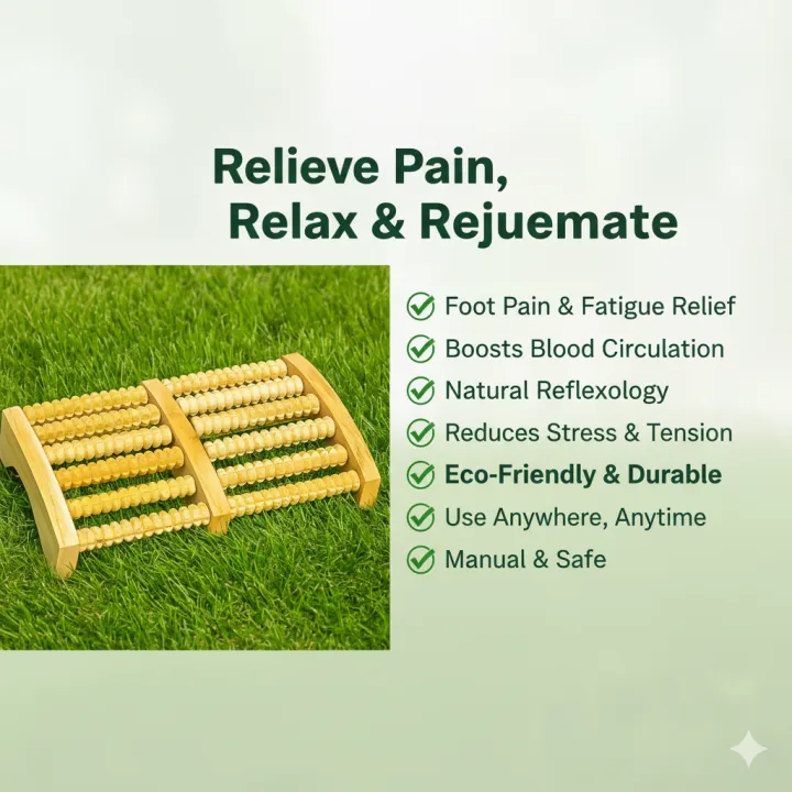Foot Massage Wooden Roller Massager
