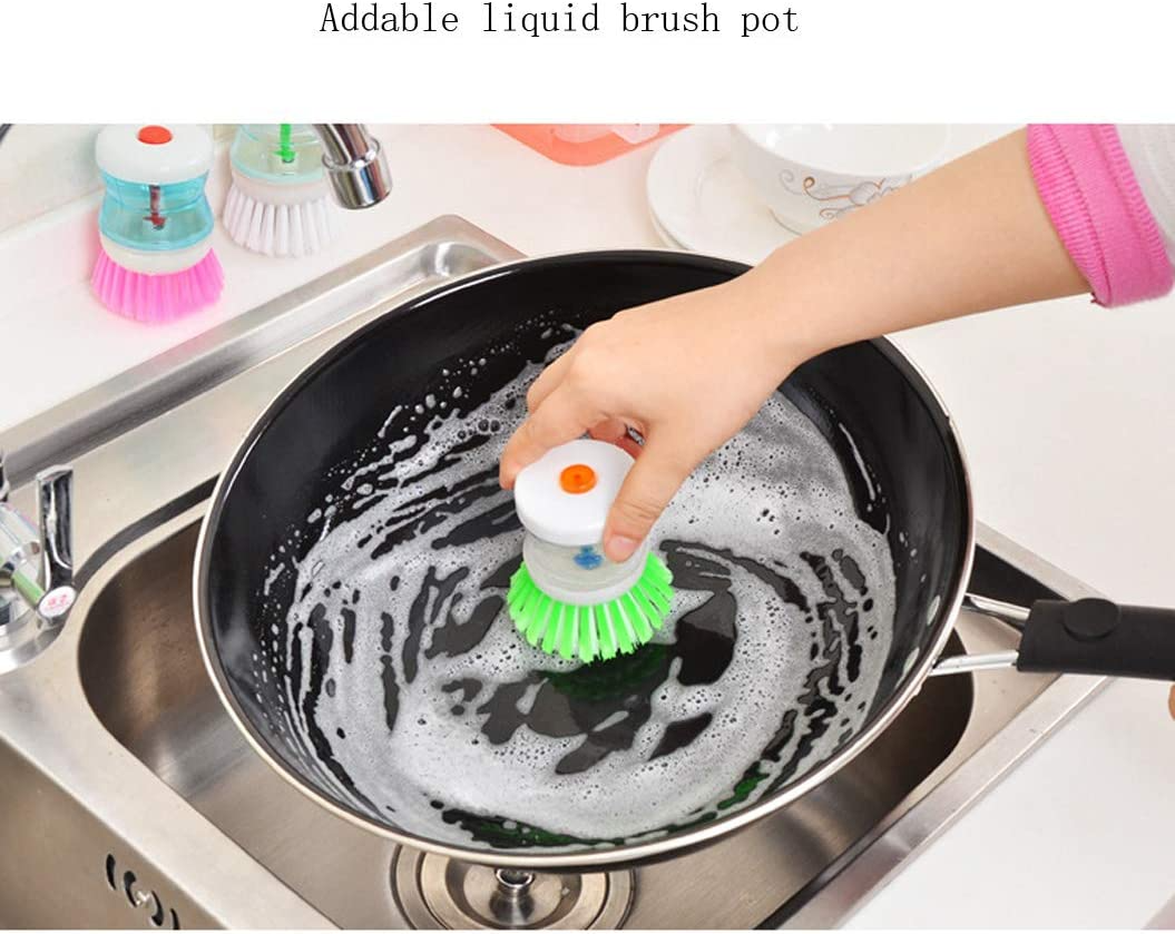 Dish Brush with Handle Soap Dispenser