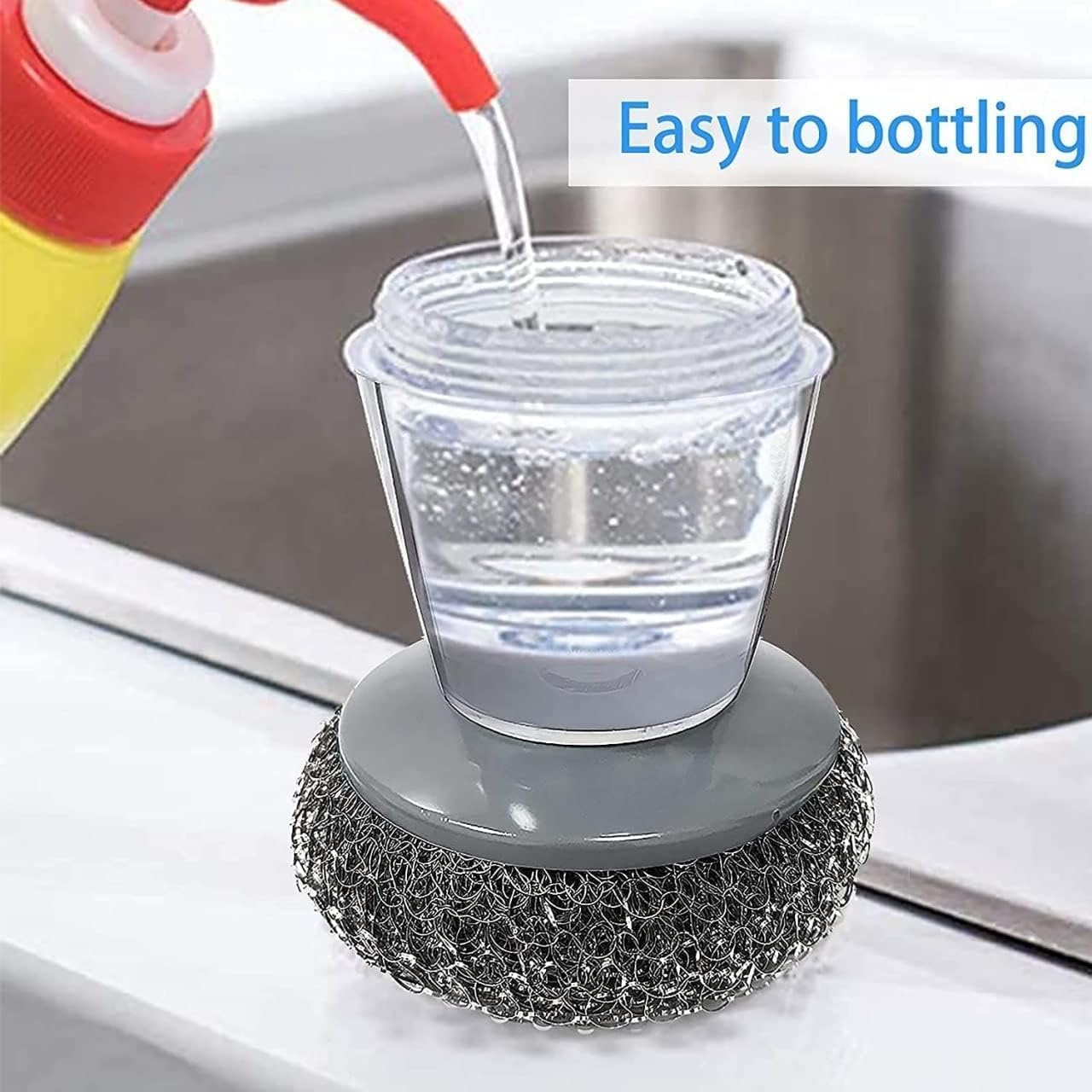 Kitchen Soap Dispensing Palm Brush