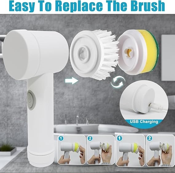 Household Electric Spin Scrubber Cordless Electric Cleaning Brush
