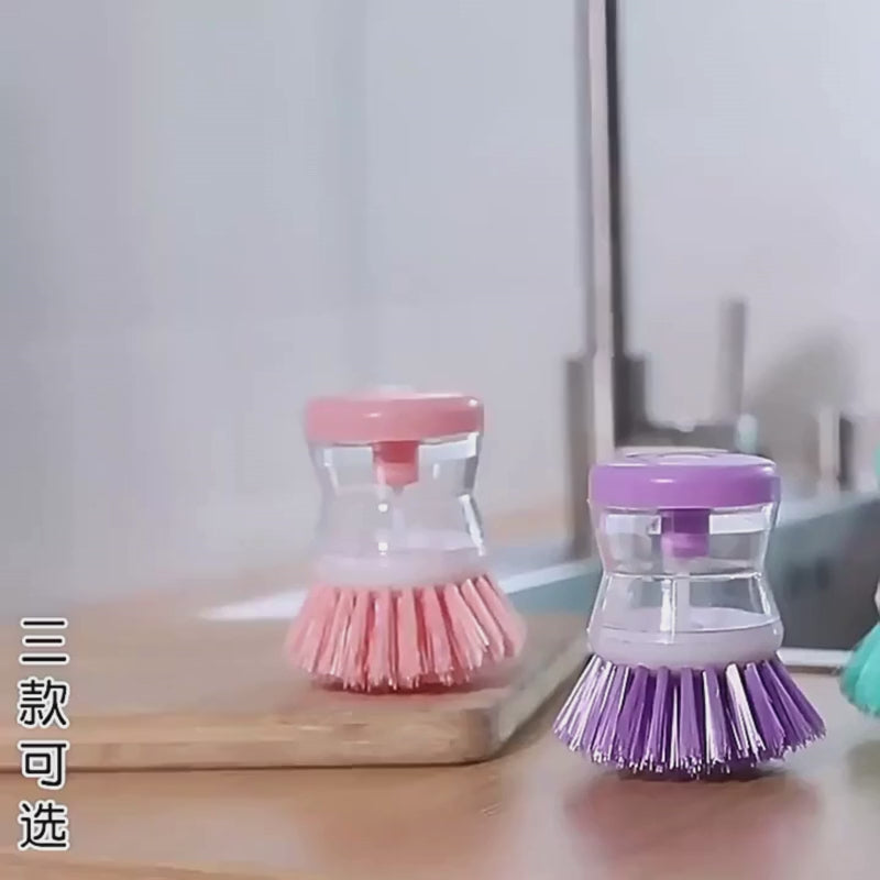 Dish Brush with Handle Soap Dispenser