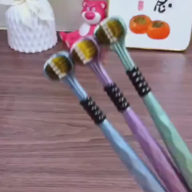 Triple Sided Toothbrush Triple Head Wrap Household Soft Bristles Cleaning Daily Sensory Toothbrush