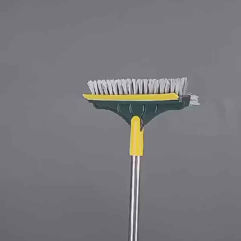 2-in-1 Floor Scrubber Brush & Rubber Wiper for Tiles & Bathrooms