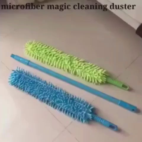 Fan Duster - Microfiber And Plastic, Flexible Blue Design | Machine Washable, Foldable, Ideal For Home Appliance Cleaning